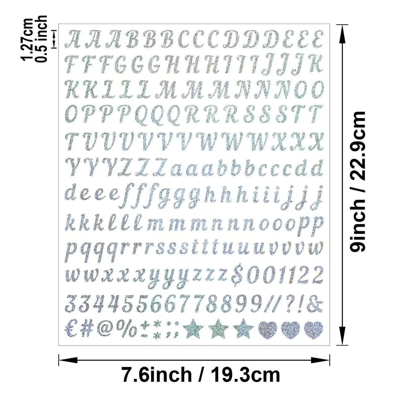 Stiker dekoratif batu pasir alfabet dan numerik