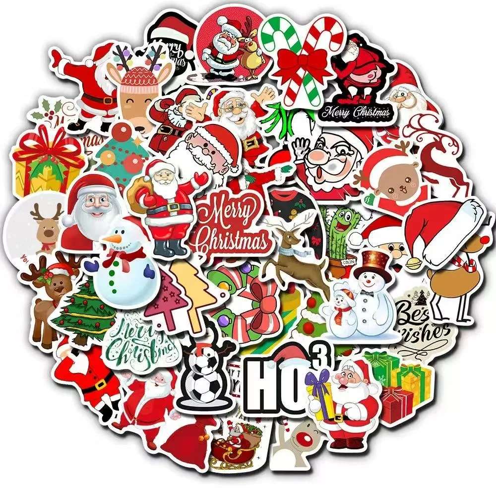 Stiker Hadiah Kartun Natal